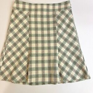 Ann Taylor Loft Womens Skirt Sz 0 Petite Trumpet Preppy Plaid Academia Retro